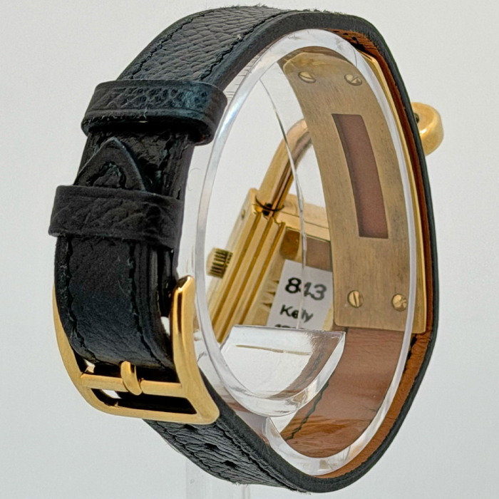 Hermes Kelly Gold Plated Black Dial