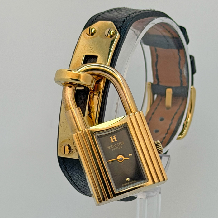 Hermes Kelly Gold Plated Black Dial