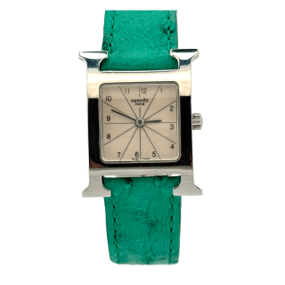 Hermes Heure H Cadran Blanc soleillé Bracelet Double tour