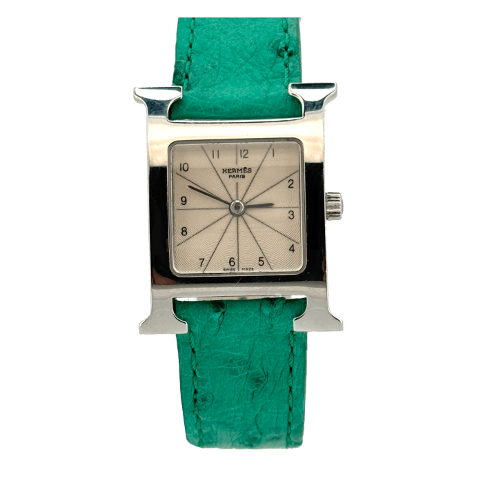 Hermes Heure H Cadran Blanc soleillé Bracelet Double tour