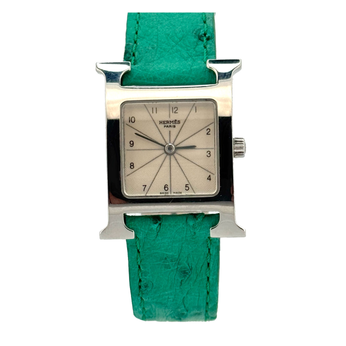 Hermes Heure H Cadran Blanc soleillé Bracelet Double tour