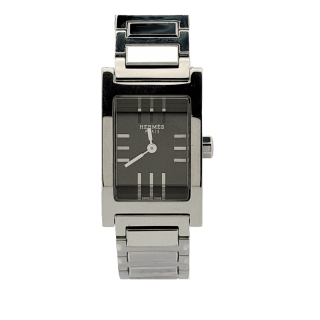 Hermes Tandem Lady Black Dial Stainless Steel