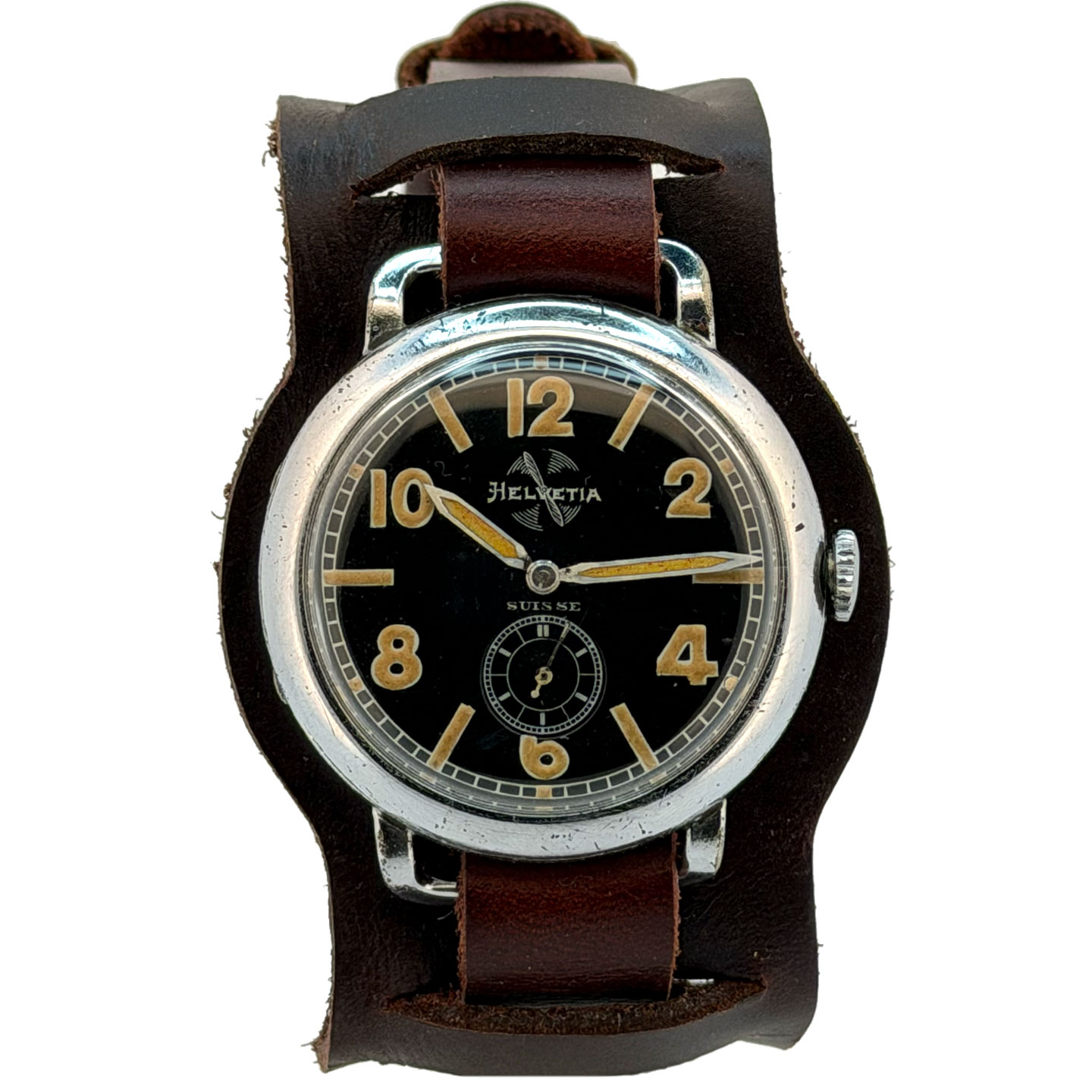 Helvetia Aviator pilot 1935 small seconds black dial