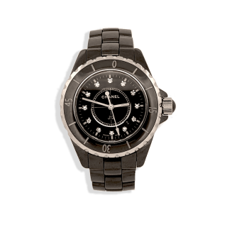 Chanel J-12 Quartz  Black 33mm  Diamond dial