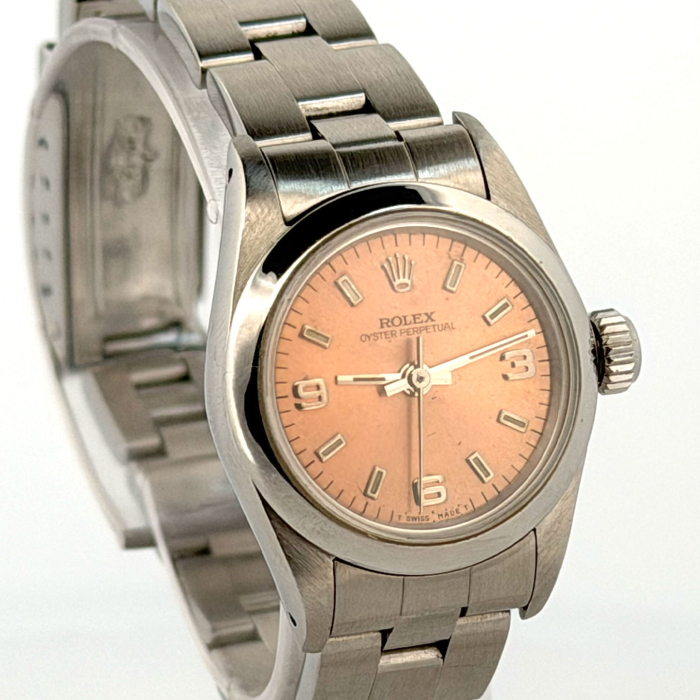 Rolex Oyster Perpetual Lady 26 Pink 3 6 9 Tritium Dial