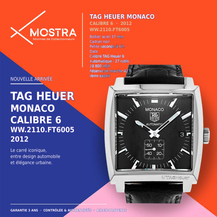 Tag Heuer Monaco 37 MM Acier Calibre 6