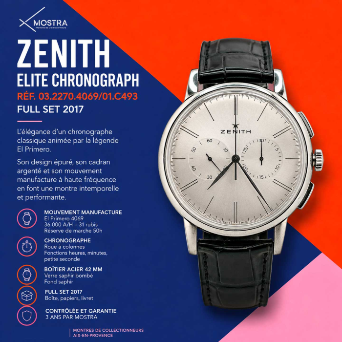 Zenith Elite Chronographe Acier Fullset