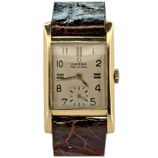 Omega Rectangular Art Deco Gold