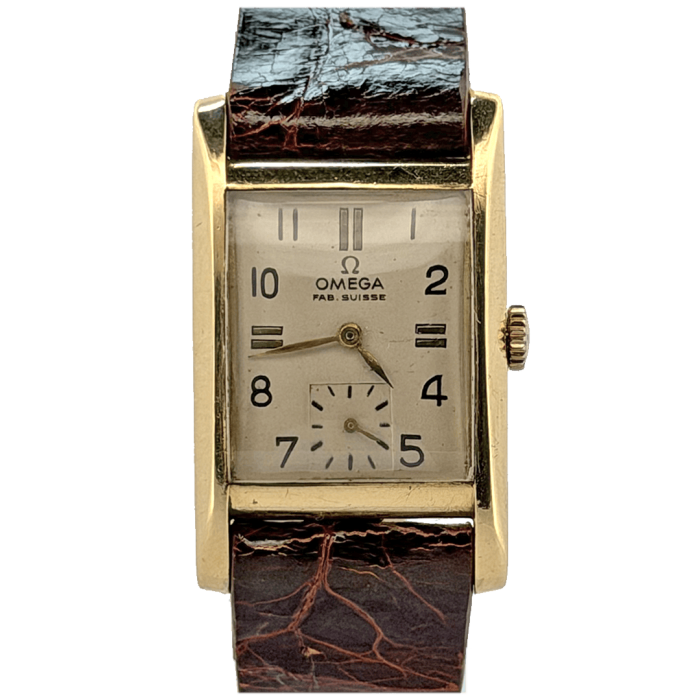 Omega Rectangular Art Deco Gold