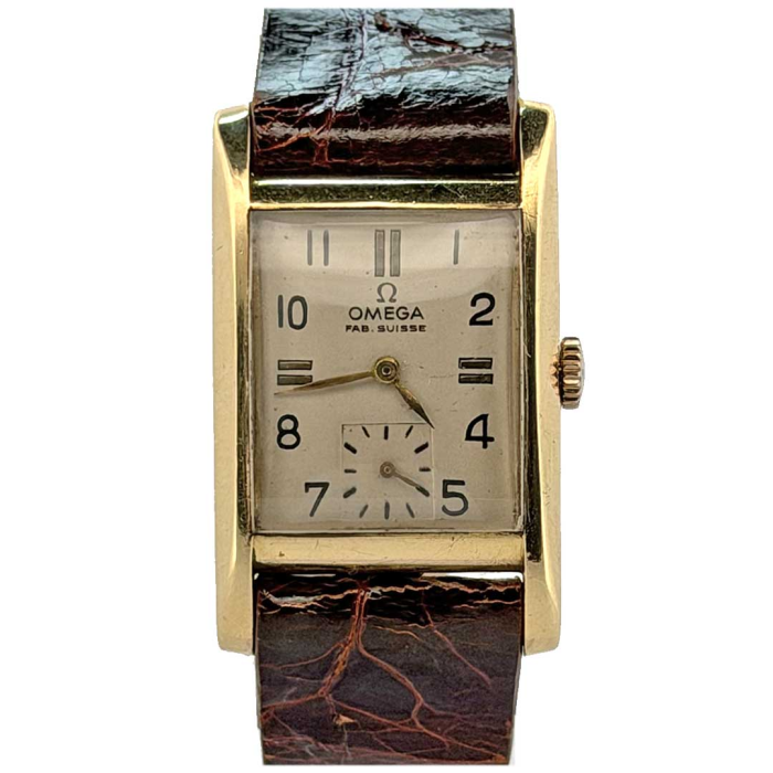 Omega Rectangular Art Deco Gold