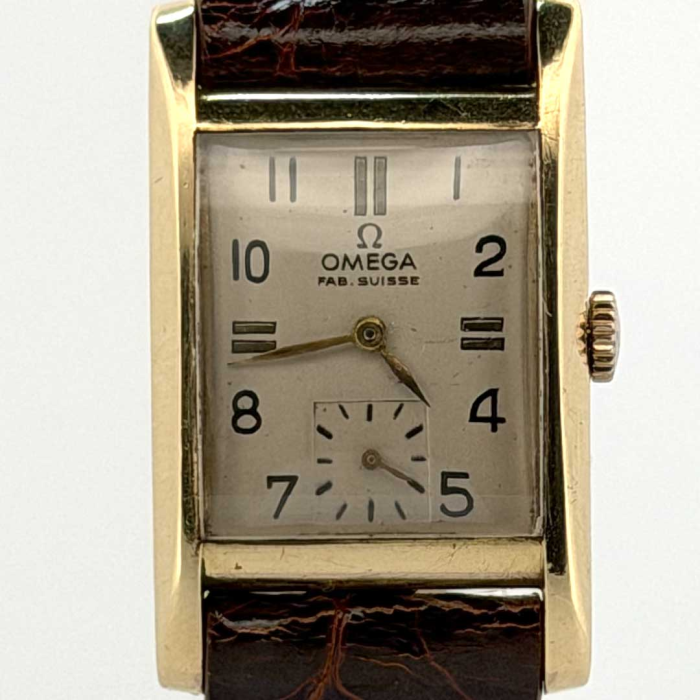 Omega Rectangulaire Art Déco Petite Seconde Or Jaune