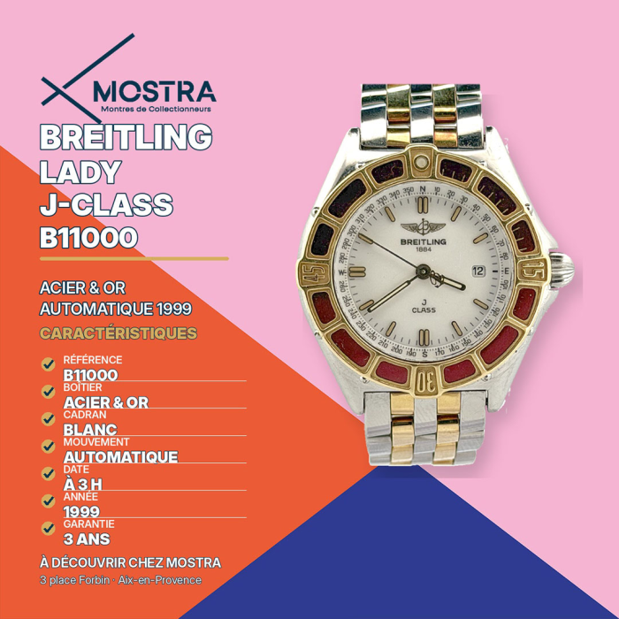 Breitling CLASS J Lady Or & Acier Lunette Rouge