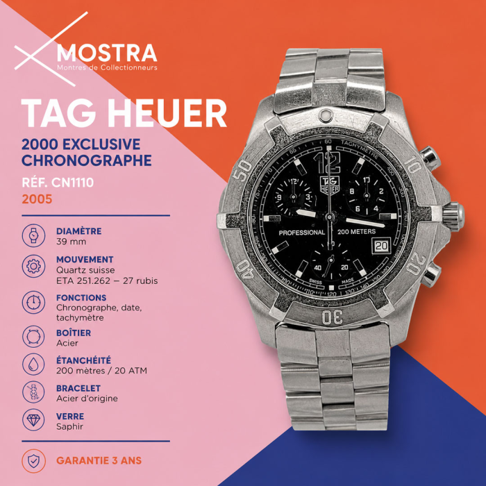 Tag Heuer Chronographe 2000 Exclusive Cadran Noir