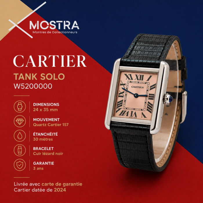 Cartier Tank Solo Acier Cadran Rose
