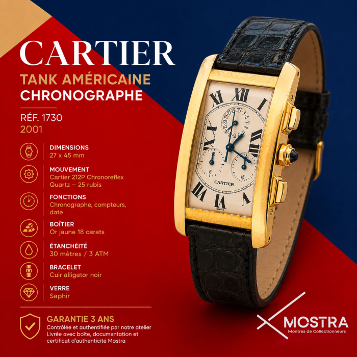 Cartier Tank Américaine Grand Modèle Chronoreflex