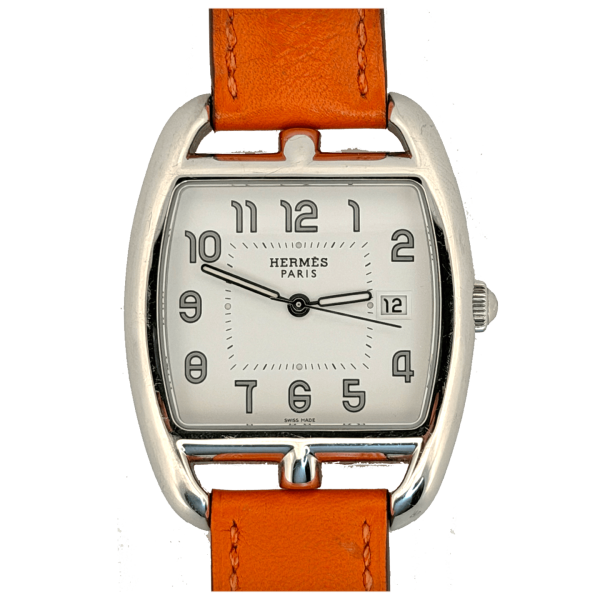 Hermès Cape Cod Tonneau CT1.710 2020 Orange Leather Strap