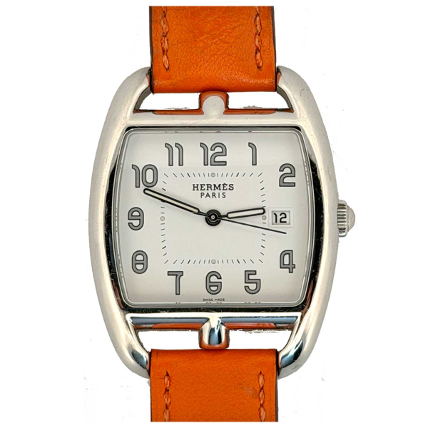 Hermès Cape Cod Tonneau CT1.710 2020 Orange Leather Strap