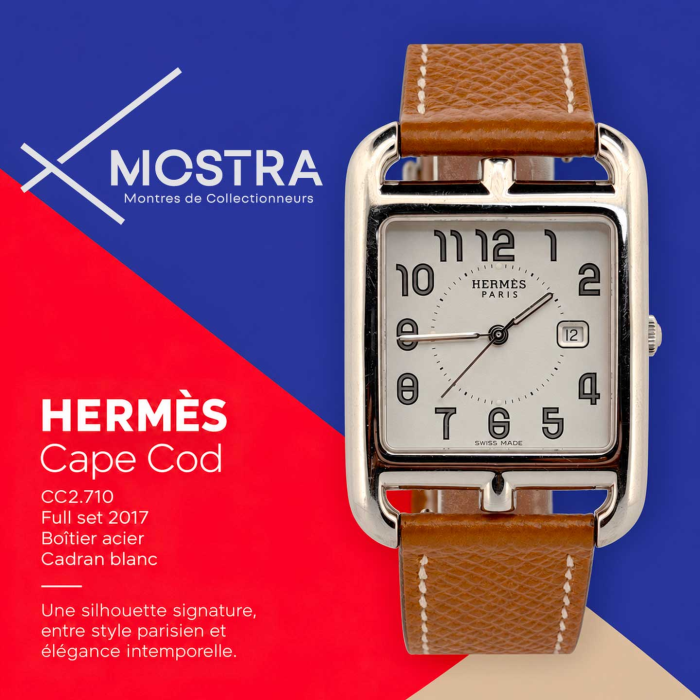 Hermes Cape Cod Grand Modèle Cadran Blanc