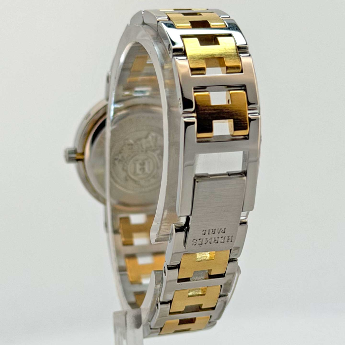 Hermes Clipper Lady, Plaquée Or Jaune et Acier