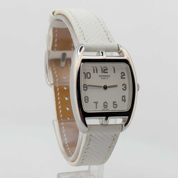 Hermes Cape Cod Tonneau Cadran Blanc Lady Petit Modèle
