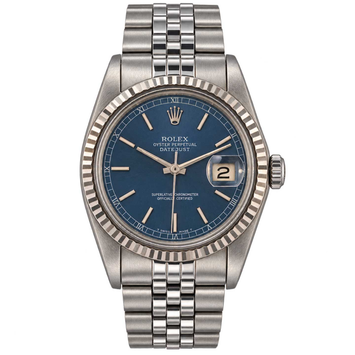 Rolex Oyster Perpetual Datejust 36 Saphir Cadran Bleu Lunette Cannelée