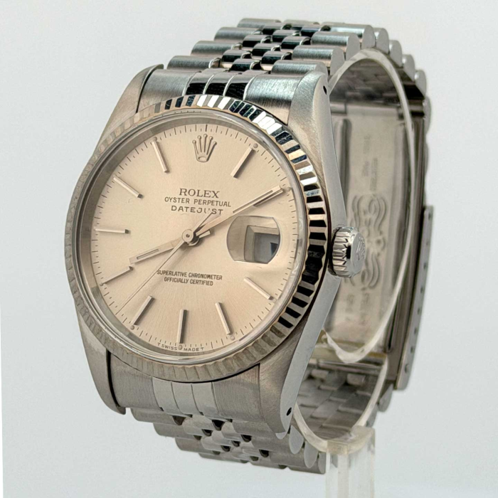 Rolex Datejust 36 Lunette Or Blanc Cadran Silver
