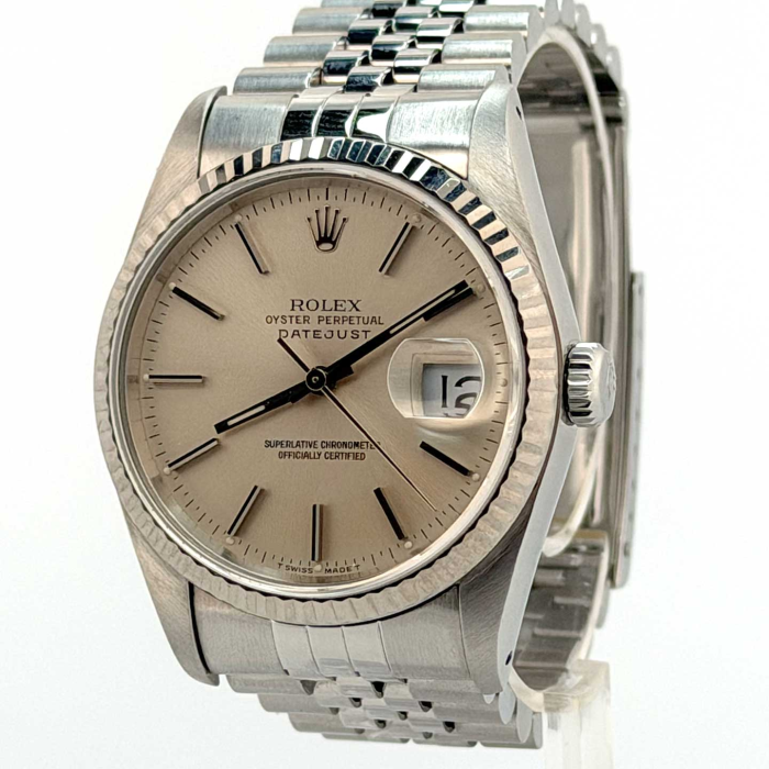 Rolex Datejust 36 Lunette Or Blanc Cadran Silver