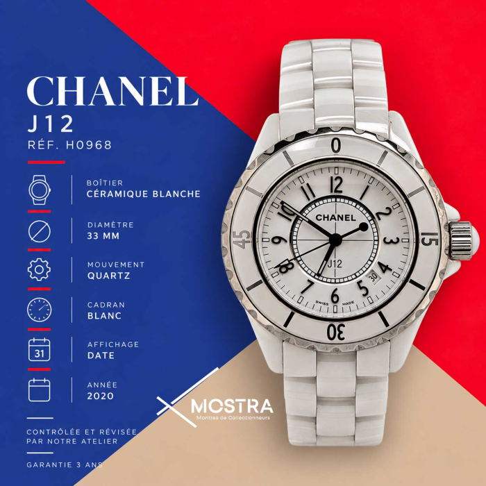 Chanel J-12 White 33 MM Lady Small