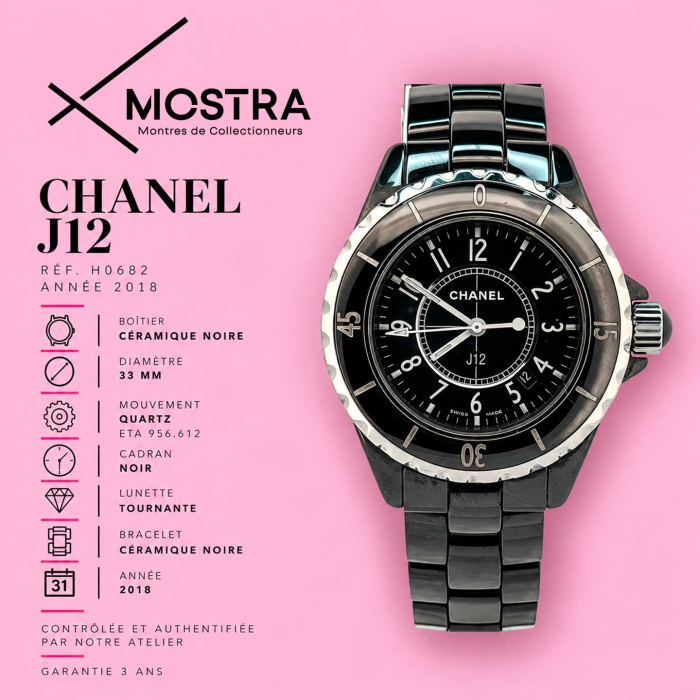 Chanel J-12 Noire 33 MM Petit Modèle