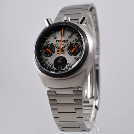 montre vintage citizen bullhead challenge timer 8110 panda dial 1977