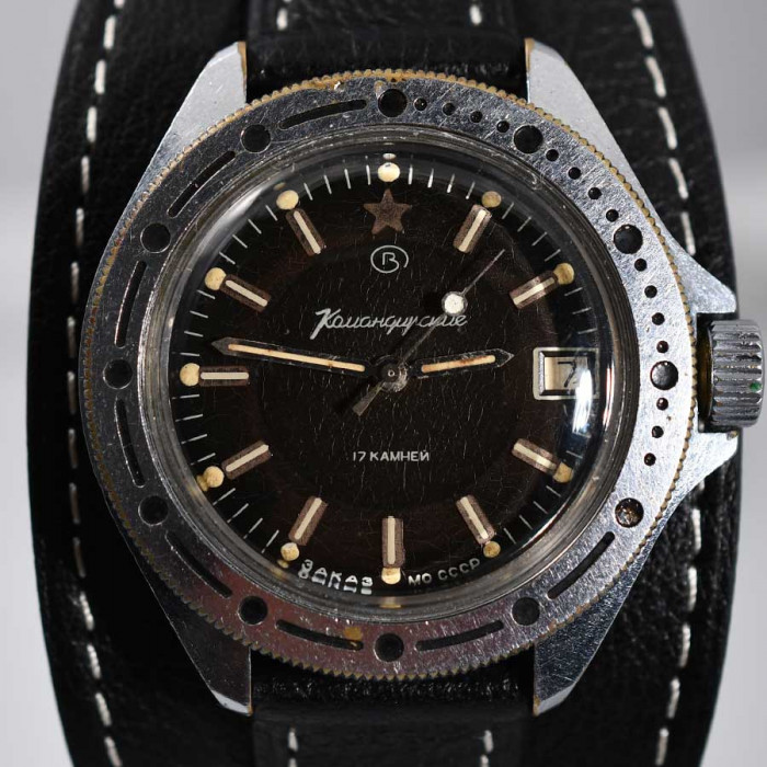 Vostok cccp soviet army black dial