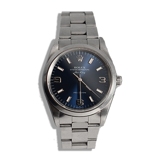Rolex Airking 3 6 9 cadran bleu avec papiers garantie rolex