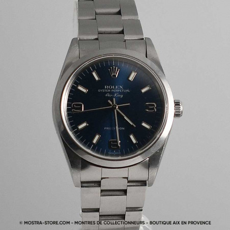 montre-rolex-air-king-14000-blue-dial-1999-mostra-store-aix-en-provence-occasion-homme-femme-paris-vincennes-puteaux-courbevoie