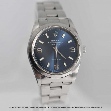 montre-rolex-air-king-14000-blue-dial-1999-mostra-store-aix-en-provence-occasion-homme-femme-brest-rennes-nantes-la-rochelle