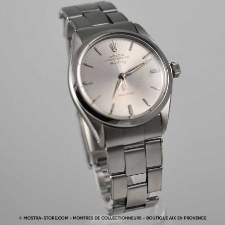 cadran-montre-vintage-rolex-airking-5500-vintage-007-bond-spectre-bracelet-rivets-mostra-store-aix-en-provence