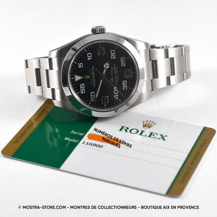 Rolex airking green arrow papers set