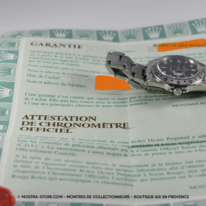 Rolex explorer 2 cadran noir avec papiers rolex d'origine
