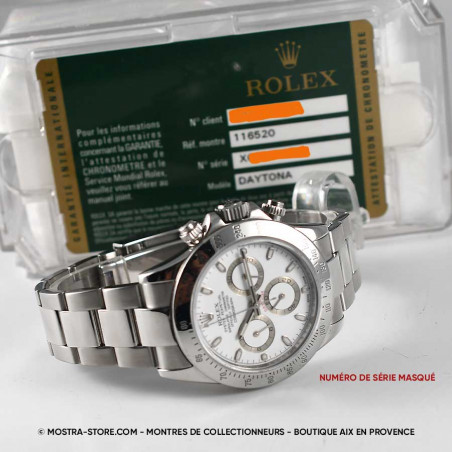 rolex-daytona-116520-blanche-pour-homme-femme-white-dial-cadran-blanc-full-set-aix-en-provence-paris-lyon-valence-orange
