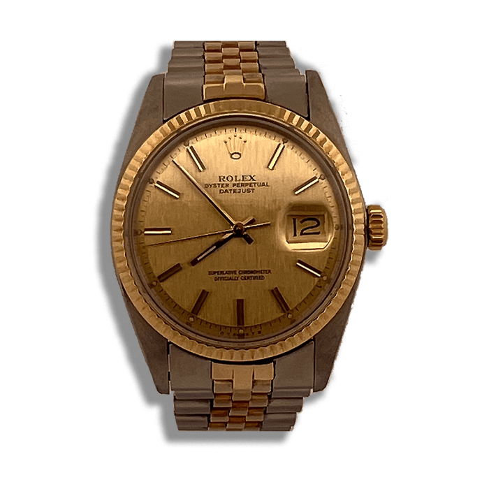 Rolex datejust 36 jubilé cadran index or
