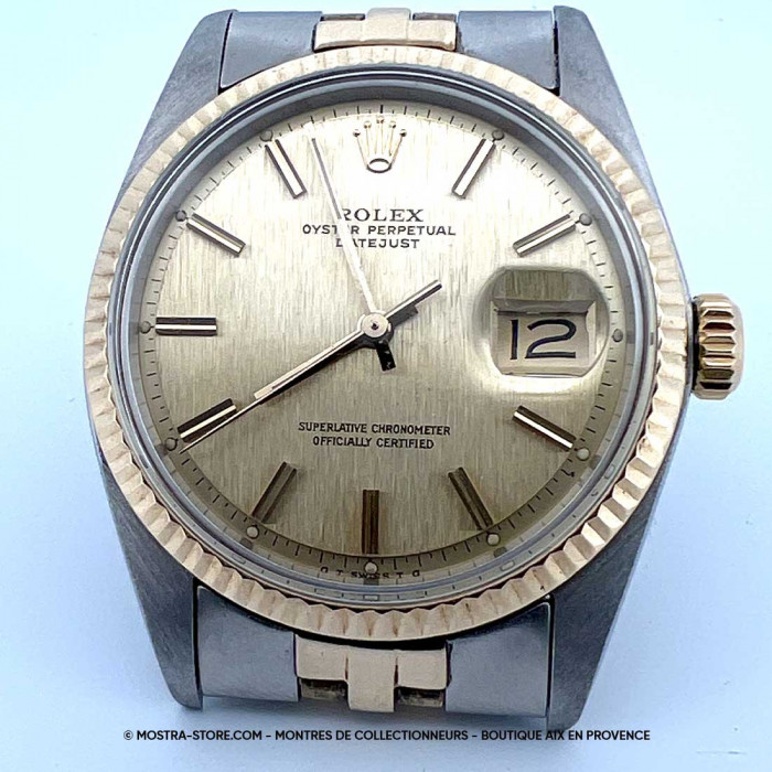 Rolex datejust 36 jubilé cadran index or
