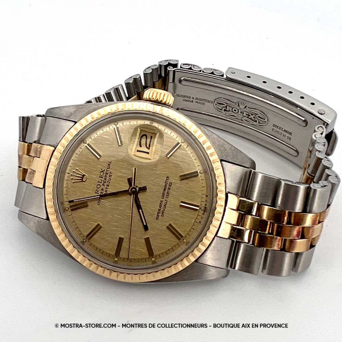 Rolex datejust 36 jubilé cadran index or
