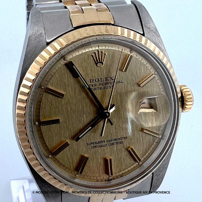 Rolex datejust 36 jubilé cadran index or