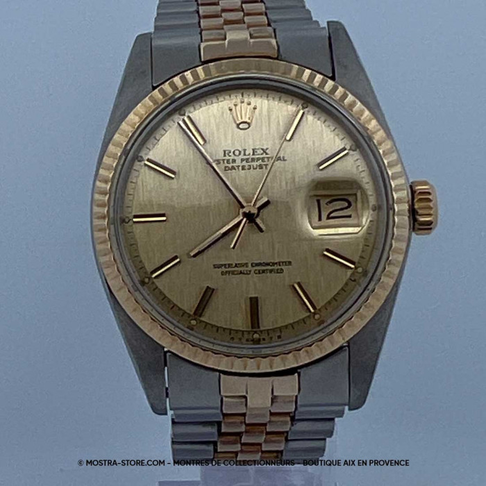 Rolex datejust 36 jubilé cadran index or