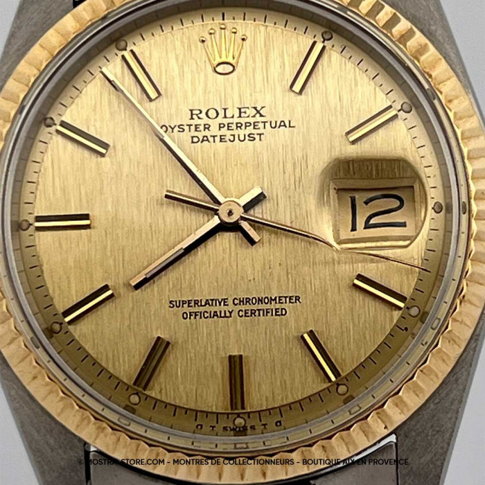 Rolex datejust 36 jubilé cadran index or
