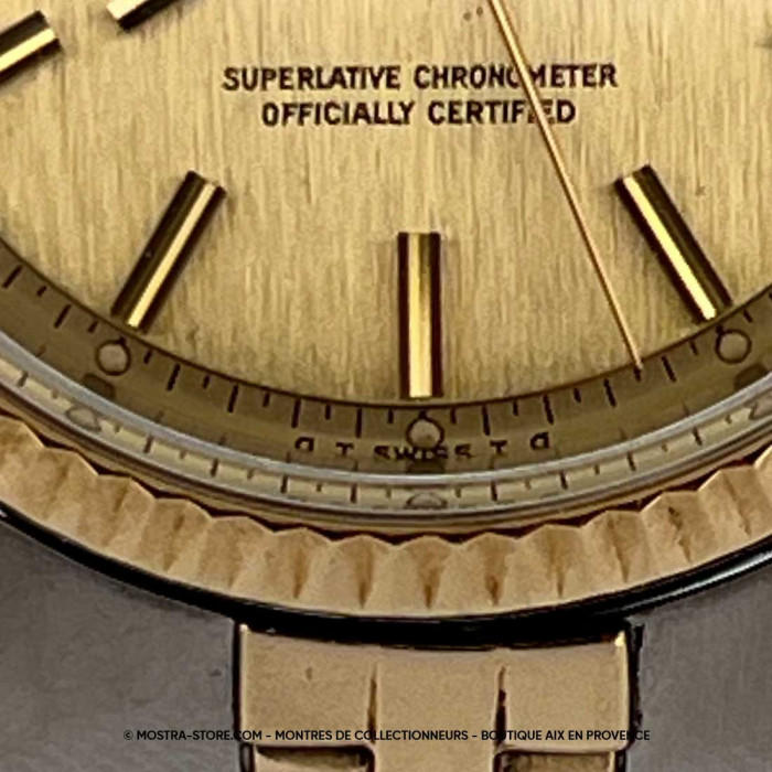 Rolex datejust 36 jubilé cadran index or