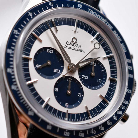 cadran-montre-de-collection-omega-speedmaster-edition-panda-blue-look-paul-newman-daytona-mostra-store-aix-en-provence