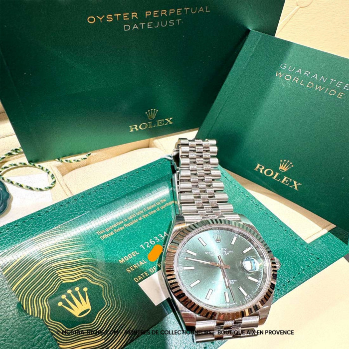 Rolex datejust 41 cadran vert jubile