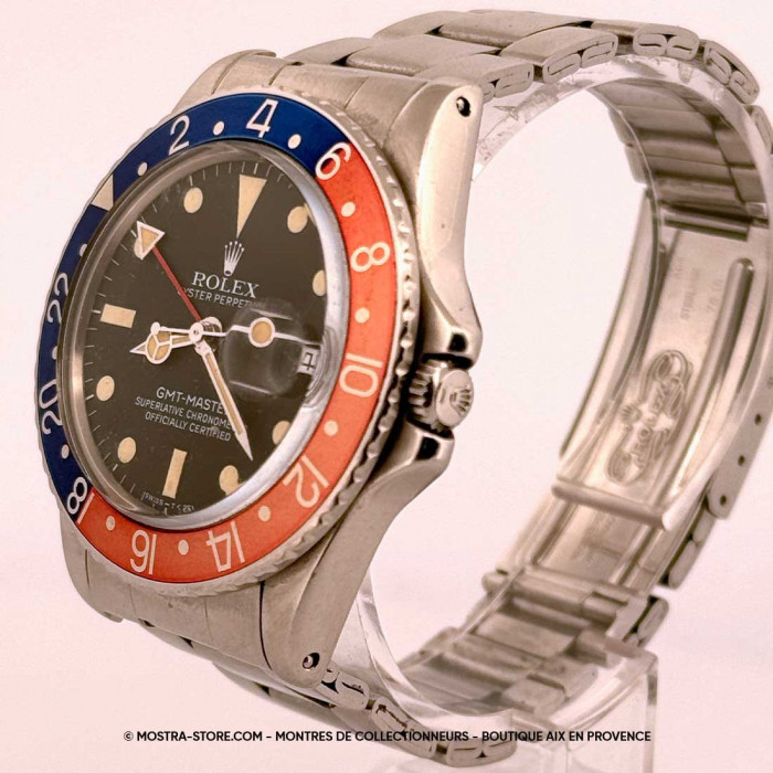 Rolex GMT Master Pepsi Mat Dial crown guards