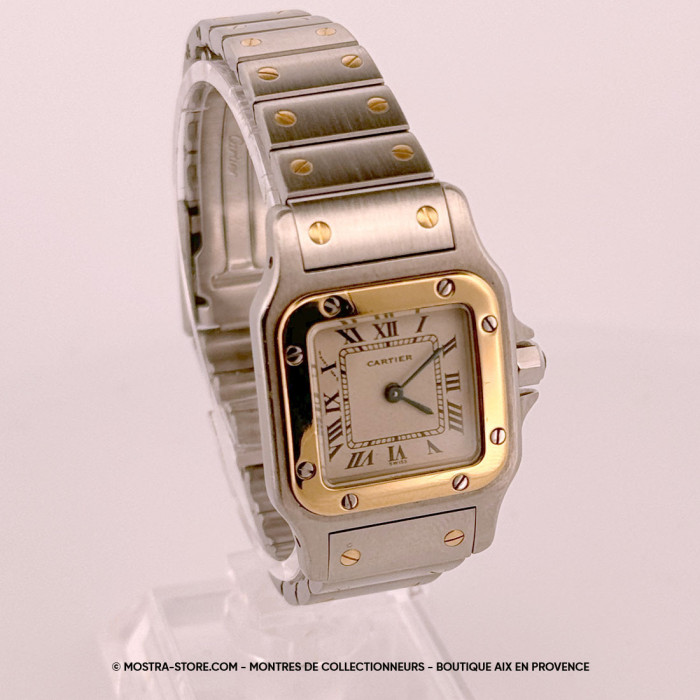 Cartier santos 1567 galbée medium quartz