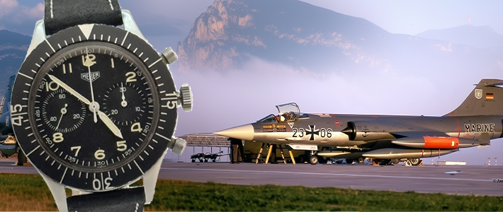 Heuer 1550-SG Pilote chronographe Pre-owned military watch